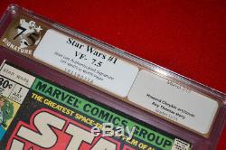RARE Signed STAN LEE Autograph Marvel STAR WARS Comic 1, PGX VF 7.5, COA not CGC