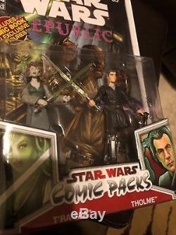RARE T'RA SAA THOLME Star Wars Comic 2-pack MOC Action Figures Republic #65 2009