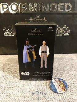 SDCC Comic Con 2018 Star Wars Lando Calrissian Lobot Hallmark Keepsake Ornaments