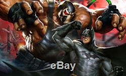 SIDESHOW COLLECTIBLES BATMAN vs BANE FRAMED ART PRINT EXCLUSIVE #90 of 225