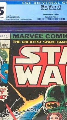 STAR WARS #1 (1977) 35 CENT PRICE VARIANT RARE CGC VG+ 4.5 OWithW