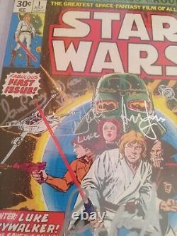STAR WARS #1 (1977) CGC 9.4 CAST SIGNED x7 FORD, FISHER, HAMILL