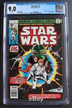 STAR WARS #1 1st Print Luke Leia Darth Vader Marvel comic 1977 Pre-Film CGC 9.0
