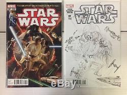 STAR WARS #1, ALEX ROSS Color and Sketch Variants (2015) Marvel Comics