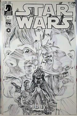 STAR WARS #1 ALEX ROSS SKETCH VARIANT NM- DARK HORSE COMICS 2013 B&W New Hope