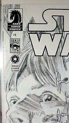 STAR WARS #1 ALEX ROSS SKETCH VARIANT NM- DARK HORSE COMICS 2013 B&W New Hope