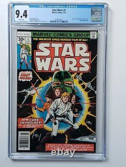 STAR WARS #1 CGC 9.4 NM WHITE PAGES (1977) FIRST PRINT NEWSSTAND MARVEL Comics