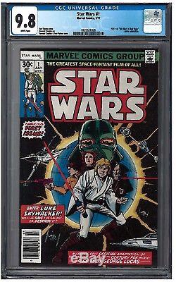 STAR WARS #1 CGC 9.8 (7/77) MARVEL white pages plus Pop-Up Guide
