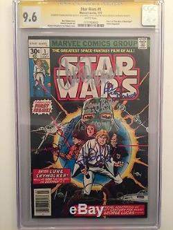 STAR WARS #1 CGC-SS 9.6 SIGNED 7x CARRIE FISHER MARK HAMILL PROWSE MCDIARM 1977