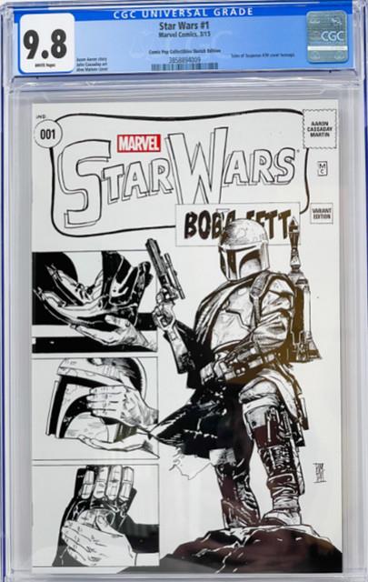 Star Wars #1 Comic Pop Collectibles Sketch 2015 Boba Fett 1st Aggadeen Cgc 9.8