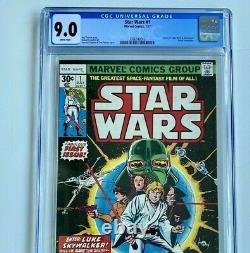 STAR WARS #1 MARVEL COMICS 1977 Original 1st Print CGC GRADED 9.0 MINT