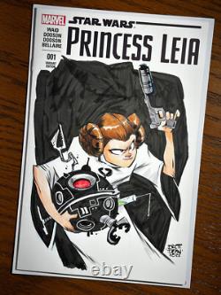 STAR WARS #1 Princess Leia Sketched Signed by Brett Bean at MegaCon Orlando 2025
