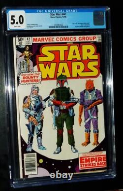 STAR WARS #42 1980 Marvel Comics CGC 5.0 Very Good/Fine White Pages KEY ISSUE STAR WARS #42 1980 Marvel Comics CGC 5.0 Very Good/Fine White Pages KEY ISSUE