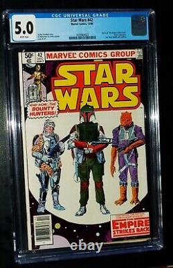 STAR WARS #42 1980 Marvel Comics CGC 5.0 Very Good/Fine White Pages KEY ISSUE STAR WARS #42 1980 Marvel Comics CGC 5.0 Very Good/Fine White Pages KEY ISSUE