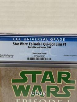 STAR WARS EPISODE I QUI-GON JINN #1 CGC 9.8 1999 photo cover variant STAR WARS EPISODE I QUI-GON JINN #1 CGC 9.8 1999 photo cover variant