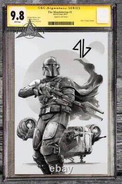 STAR WARS MANDALORIAN #1 CGC SS 9.8 Granov SIGNED/REMARK SDCC B&W VIRGIN LTD/400