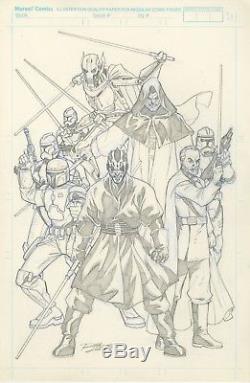 STAR WARS PREQUELS SITH UNPUBLISHED COVER Original Art 11x17 by RON LIM 2005