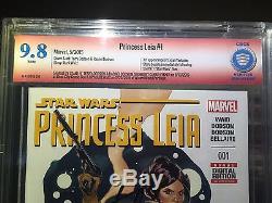STAR WARS Princess Leia #1, CBCS 9.8 NM (like CGC SS), Signed 5x, Carrie Fisher