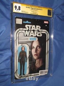 STAR WARS ROGUE ONE #1 CGC 9.8 SS Signed Felicity Jones Action Figure Variant