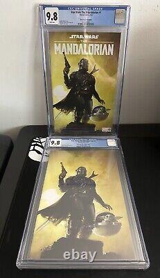 STAR WARS THE MANDALORIAN #1 CLAYTON CRAIN EXCLUSIVE 9.8 X2 Lot Vigrin + TD