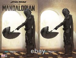 STAR WARS THE MANDALORIAN #1 Mike Mayhew Studio Variant Set A&B Full Duo withCOA