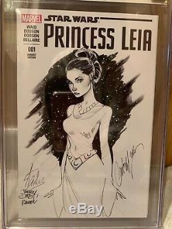 Sexy Princess Leia SCOTT J. CAMPBELL ORIGINAL ART SKETCH cover Star Wars CGC 9.8