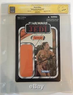Slave Leia Jedi Figure Card Cgc Ss Signed Carrie Fisher Auto Autograph