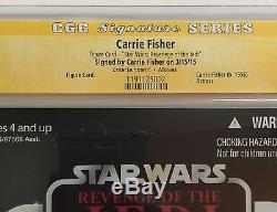 Slave Leia Jedi Figure Card Cgc Ss Signed Carrie Fisher Auto Autograph