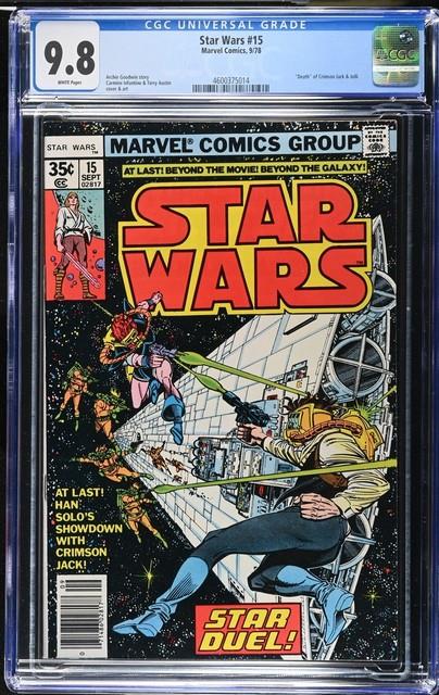 Star Wars #15 Cgc 9.8 Death Of Crimson Jack & Jolli Classic Marvel Comic