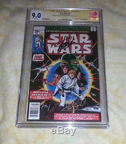 Star Wars #1 (1977) CGC SS 9.0 Signed 3X STAN LEE MARK HAMILL CHAYKIN Signature