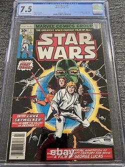 Star Wars 1 (1977 Marvel), 1st Appearances Darth Vader, Luke Skywalker CGC 7.5