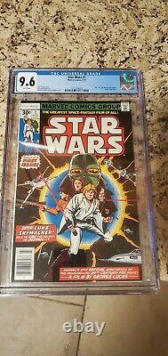 Star Wars 1 1977 NEWSSTAND Variant CGC 9.6 1st Print Marvel Luke Leia Vader