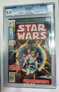 Star Wars #1 1977 Original FIRST PRINT Marvel comic CGC 9.4 WHITE PAGES