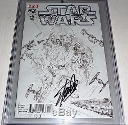 Star Wars #1 1st Day of Issue Release Ross Sketch 1200 Variant Signed STAN LEE