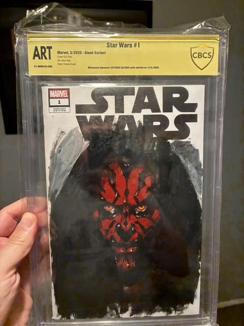 Star Wars 1 (2020) Blank Cover Variant Esteban Salinas Art Darth Maul Cbcs
