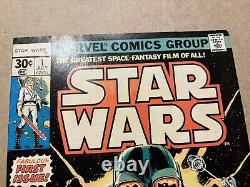Star Wars #1, #2. 1st Print Marvel 1977 See Pics. Ink Back cover