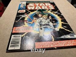 Star Wars #1, #2. 1st Print Marvel 1977 See Pics. Ink Back cover
