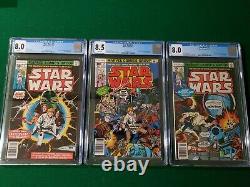 Star Wars #1,2,5 CGC 8.0/8.5/8.0 1977 Marvel Star Wars A New Hope 1st Obi Wan