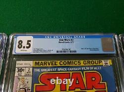 Star Wars #1,2,5 CGC 8.0/8.5/8.0 1977 Marvel Star Wars A New Hope 1st Obi Wan