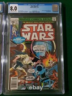 Star Wars #1,2,5 CGC 8.0/8.5/8.0 1977 Marvel Star Wars A New Hope 1st Obi Wan