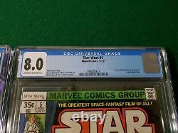 Star Wars #1,2,5 CGC 8.0/8.5/8.0 1977 Marvel Star Wars A New Hope 1st Obi Wan