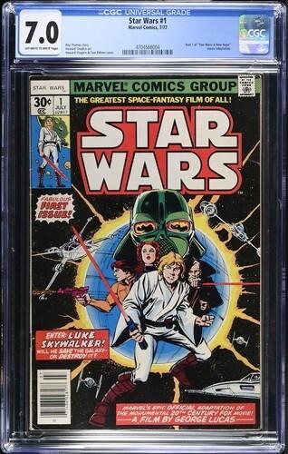 Star Wars #1 30 Cent Variant (marvel Comics July 1977) Cgc 7.0