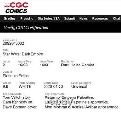 Star Wars 1-6 1993 Dark Empire Platinum Limited Edition CGC 9.6/9.8 FreeShipping