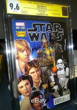 Star Wars#1 9.6 CGC Signed By Jeremy B David P Billy W Carrie Fisher Mark Hamill