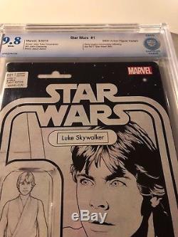 Star Wars 1, B&W Luke sketch Variant, C2E2,9.8, Rare! Last Jedi