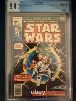 Star Wars # 1 CBCS 9.4 White Pages 1st Print Marvel Comics (1977) NM