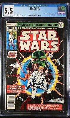 Star Wars #1 CGC 5.5 1977 1st app Luke, Today, Han Solo, Leia 1st Print Marvel
