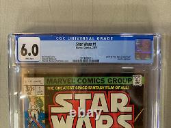 Star Wars 1 CGC 6.0 WHITE PAGES Marvel 1977 Part One of A New Hope Movie. 2-A