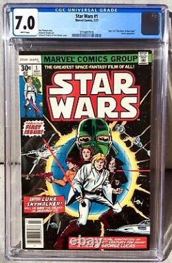 Star Wars #1 CGC 7.0 CRISP WHITE PAGES 1ST PRINT 1977 Marvel Part 1 A New Hope