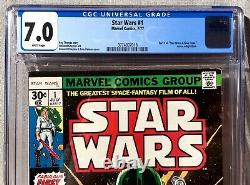 Star Wars #1 CGC 7.0 CRISP WHITE PAGES 1ST PRINT 1977 Marvel Part 1 A New Hope